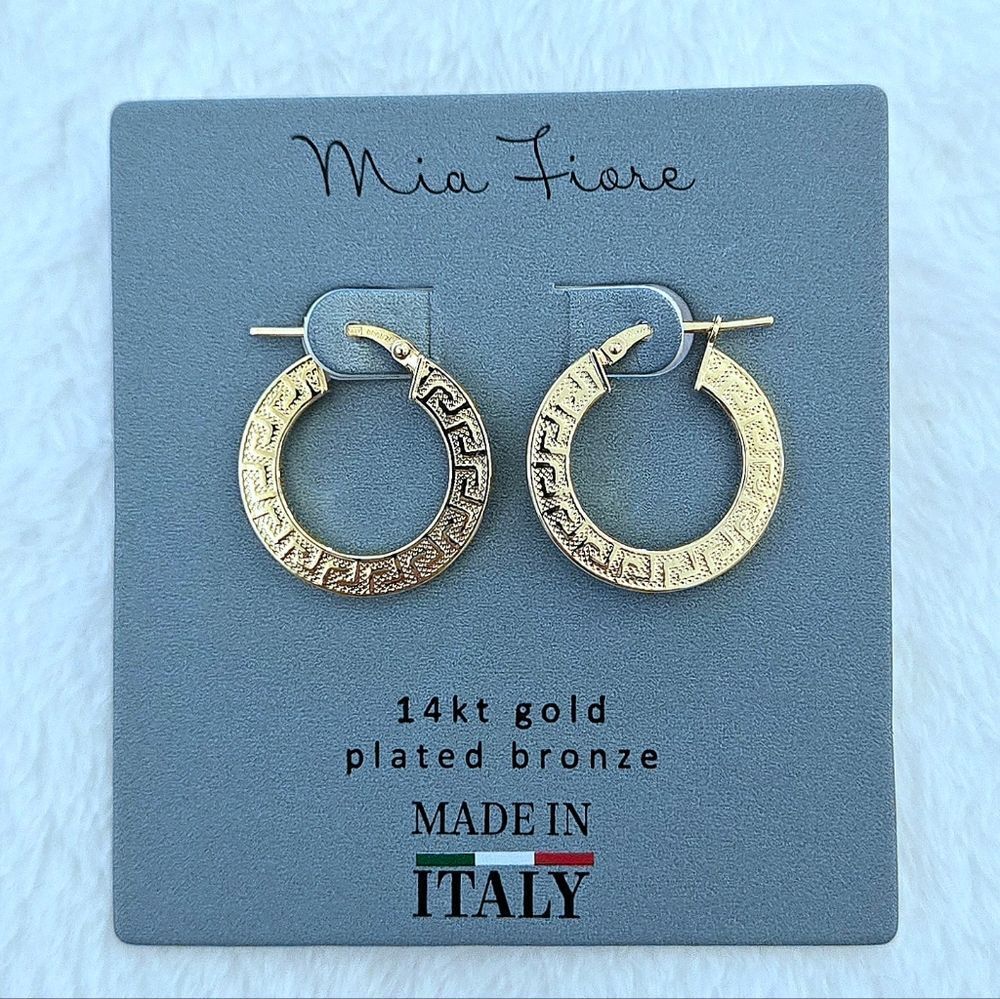Mia Fiore Gold💛 Greek🇬🇷 Key🔑 Hoop Earrings